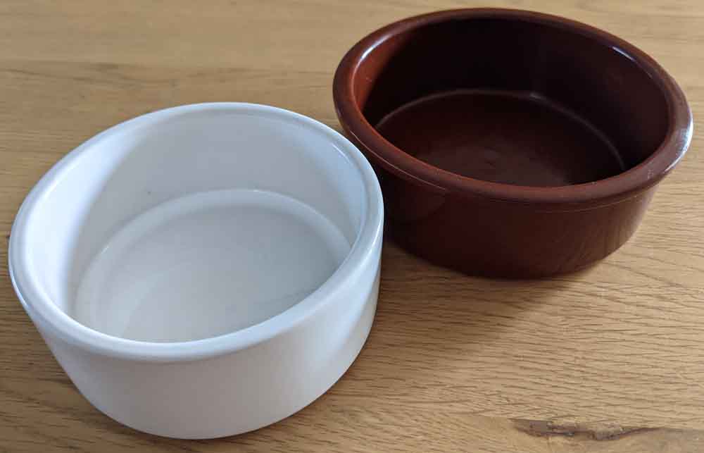 Ceramic dishes.